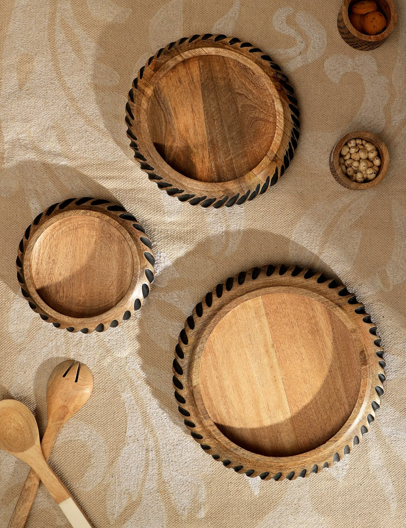 Handmade Wooden Bowl with Black Filler – Unique Artisan Craft by HouseOfZazla