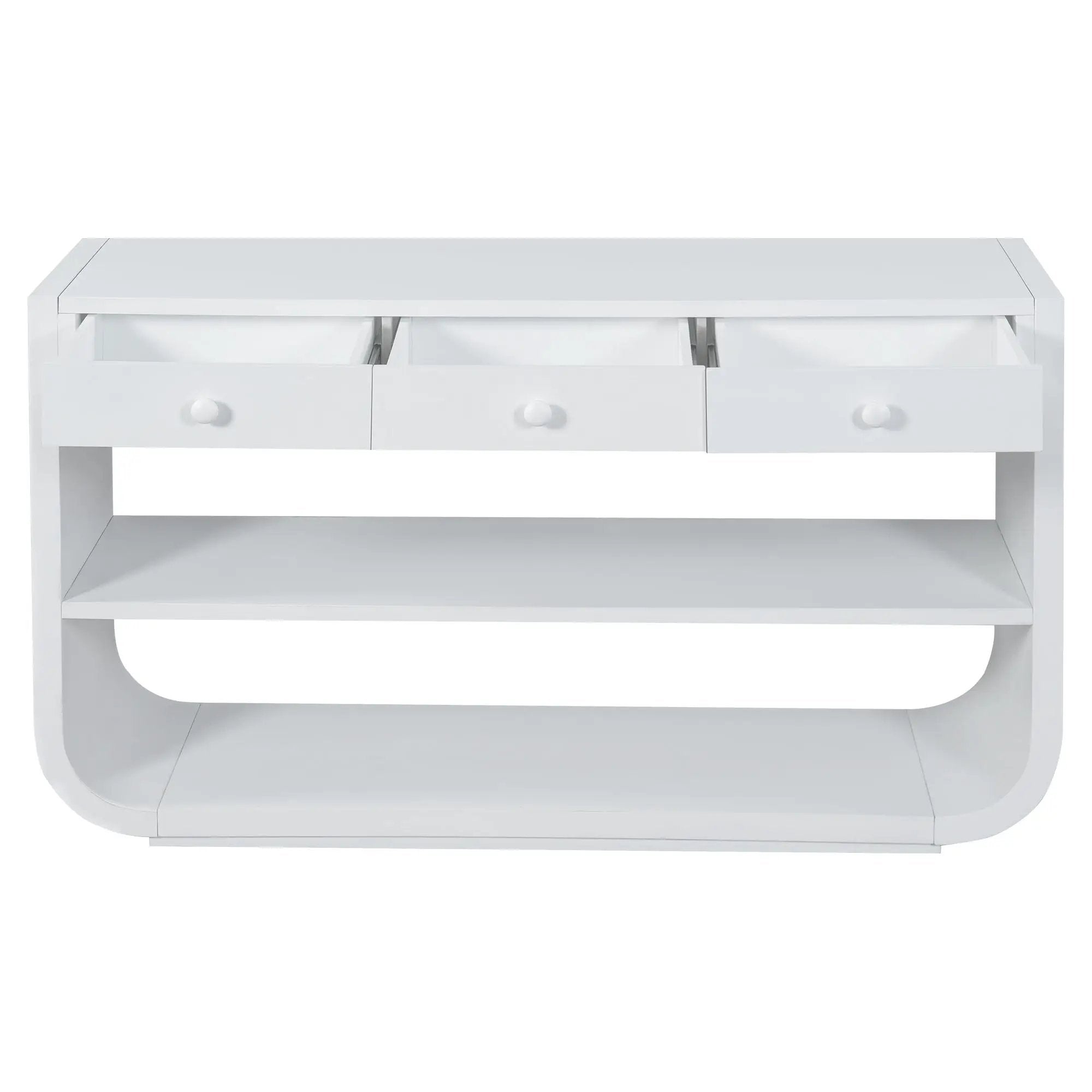Console Table With 3 Soft Close Drawers & 2 Open Shelves by HouseOfZazla