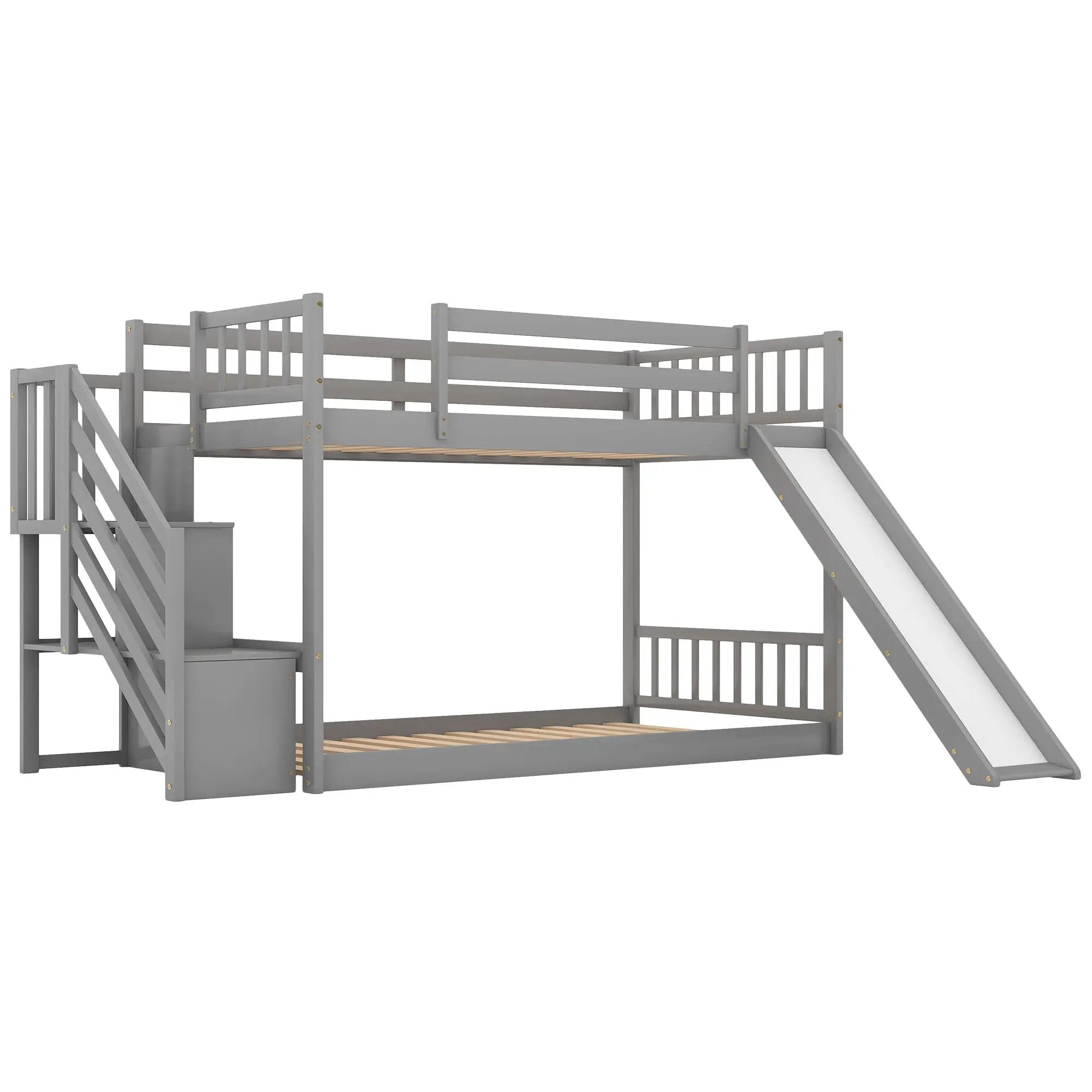Bunk Bed With Convertible Slide And Stairway by Unique Piece Furniture