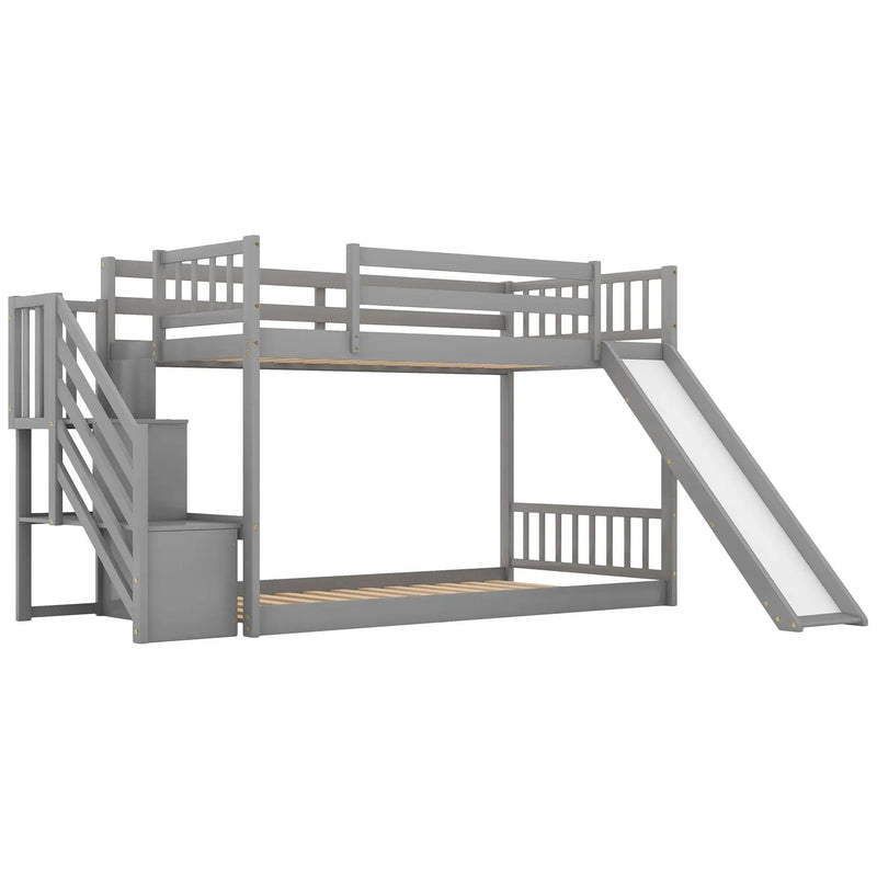 Bunk Bed With Convertible Slide And Stairway by Unique Piece Furniture