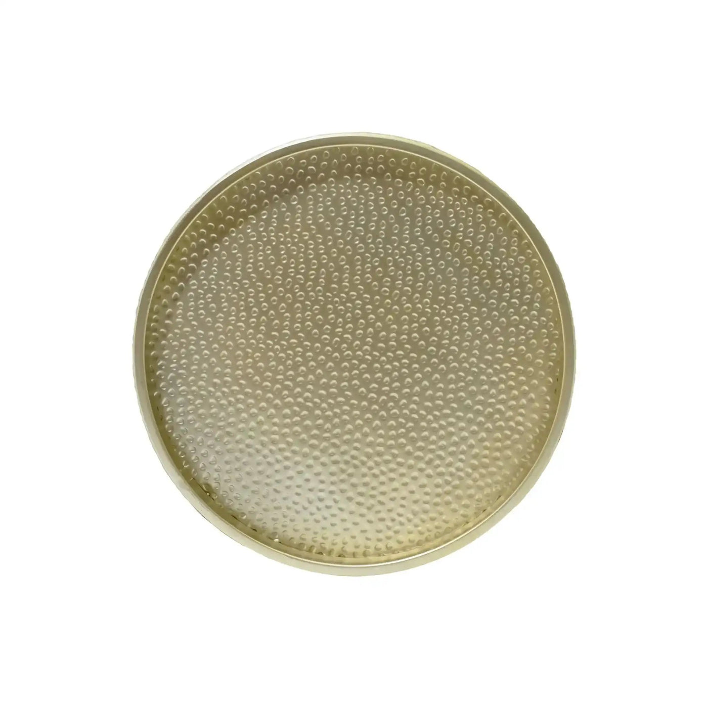 Modern Round Accent Table With Hammered Surface by HouseOfZazla