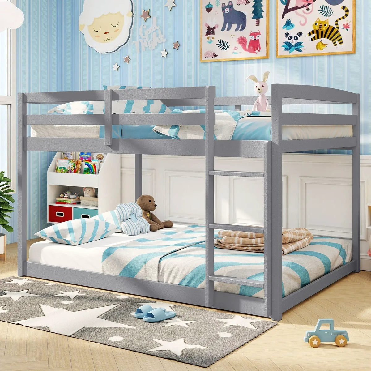 Full Over Full Bunk Bed Low-to-ground Bunk Bed, photo 15 of 16