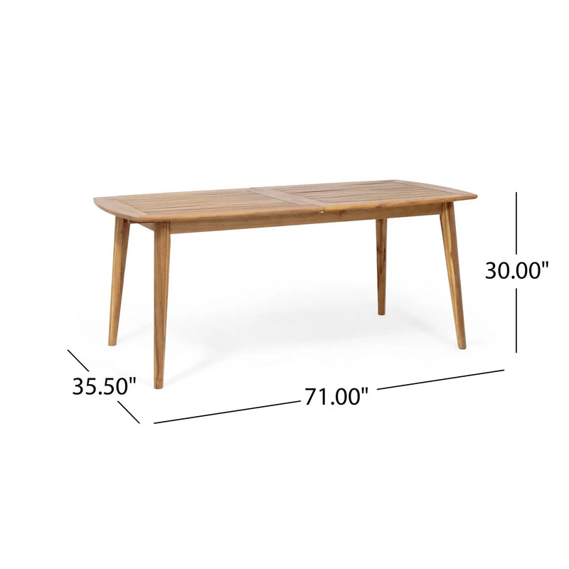 Placidity Outdoor Expandable Dining Table with Slatted Tabletop and Tapered Legs by HouseOfZazla