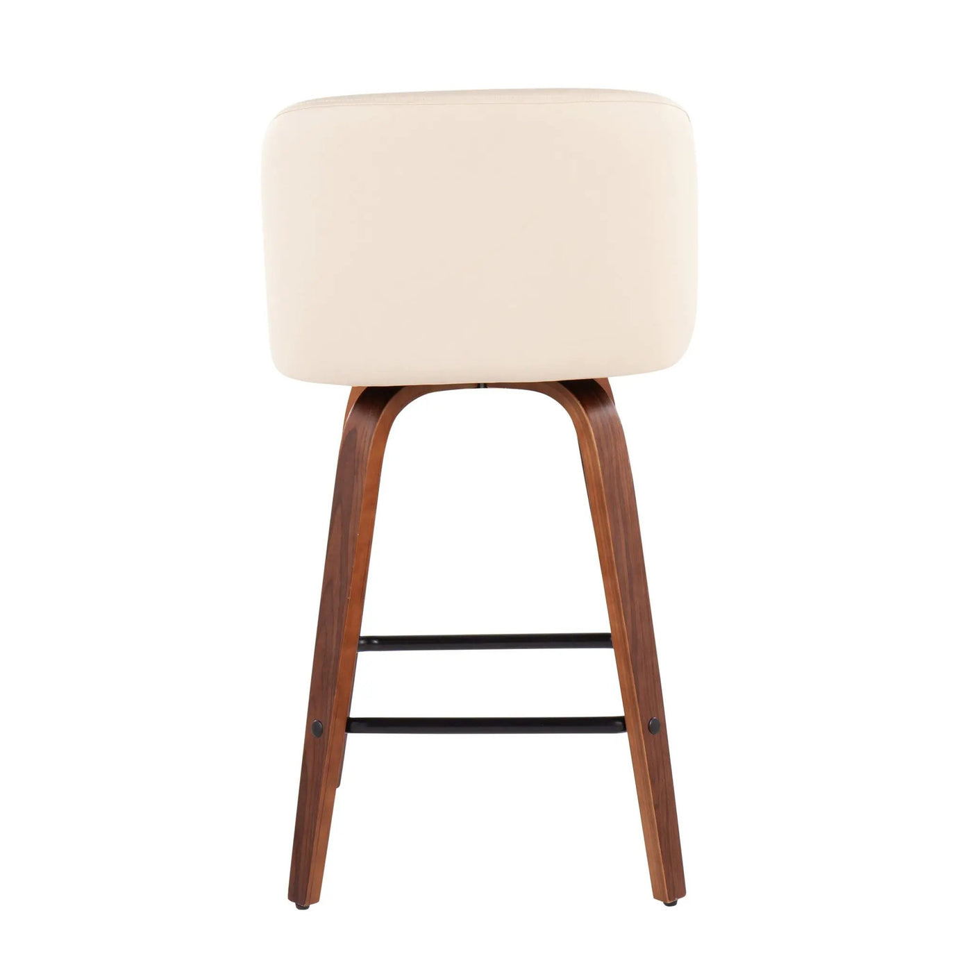 Toriano - Mid Century Modern Fixed Height Counter Stool & Square Footrest (Set of 2) by HouseOfZazla