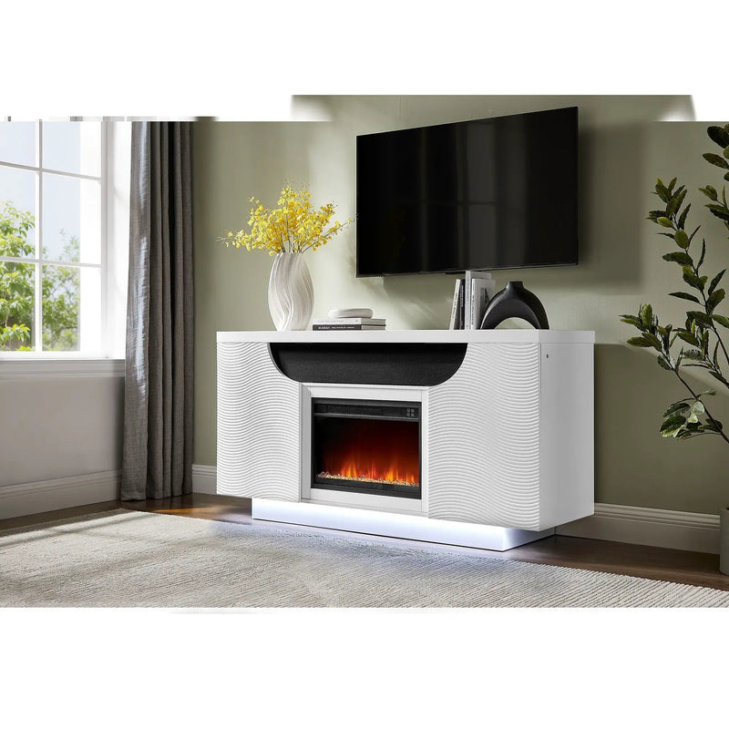 Alessia - Electric Fireplace With Multi Color LED And Flame Settings by Unique Piece Furniture