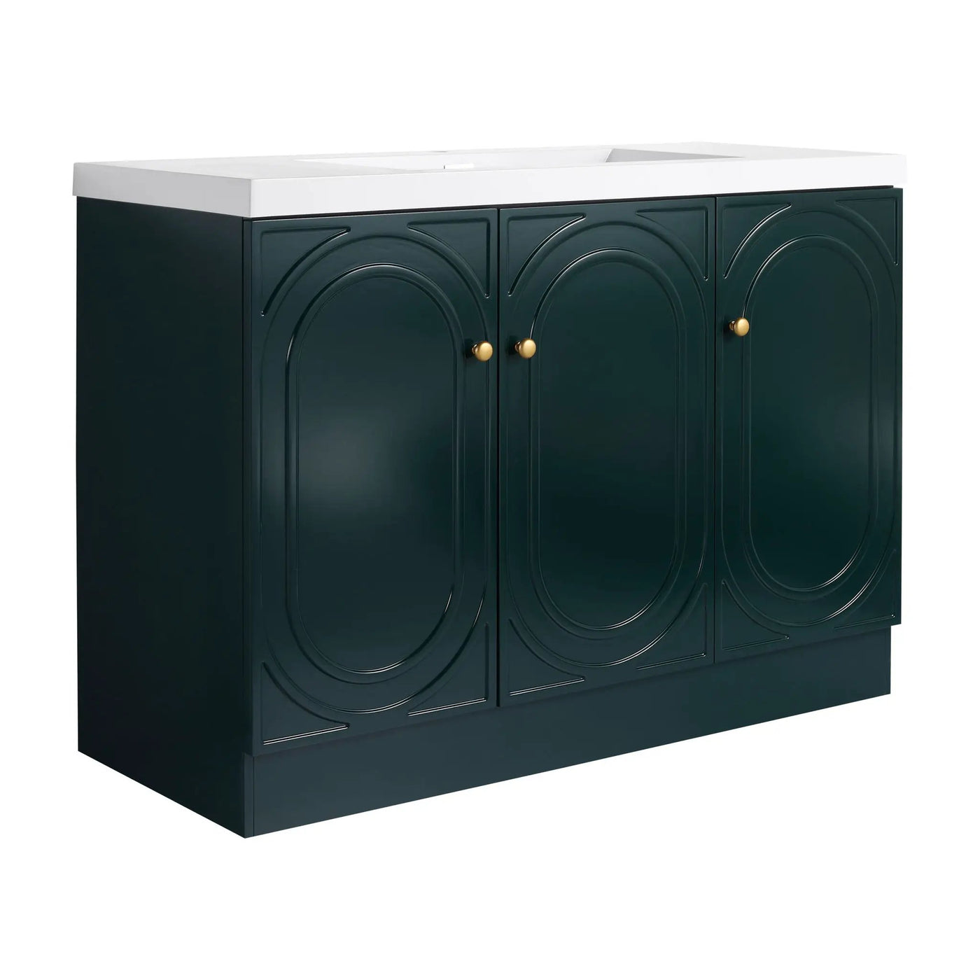 Contemporary Freestanding Bathroom Vanity With Resin Sink & Soft-Close Cabinet Doors by Unique Piece Furniture