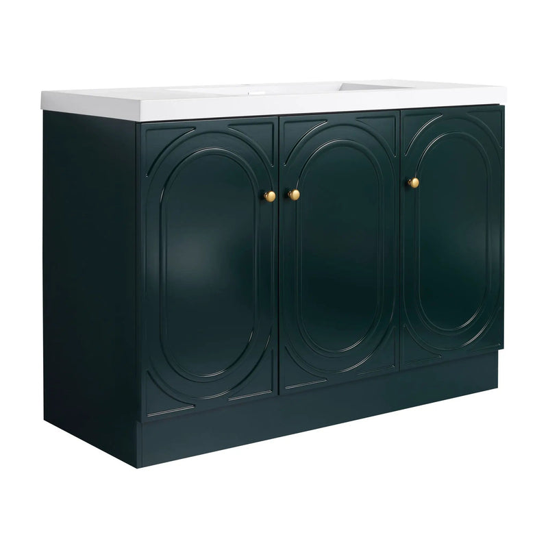Contemporary Freestanding Bathroom Vanity With Resin Sink & Soft-Close Cabinet Doors by HouseOfZazla