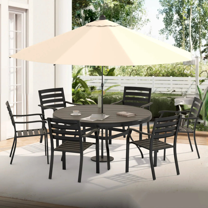 VRSHWO Iron Terrace Dining Chairs Set of 2 - Black by HouseOfZazla