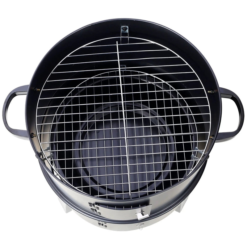 Portable Charcoal Smoker Grill For Outdoor Cooking - Black by HouseOfZazla