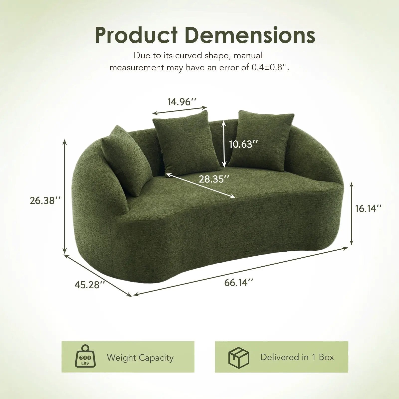 Loveseat Sofa, Compact Design For Small Spaces by Unique Piece Furniture