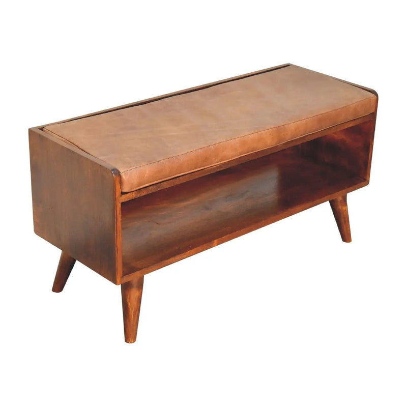 Solid Wood Bench With Upholstered Sea by HouseOfZazla