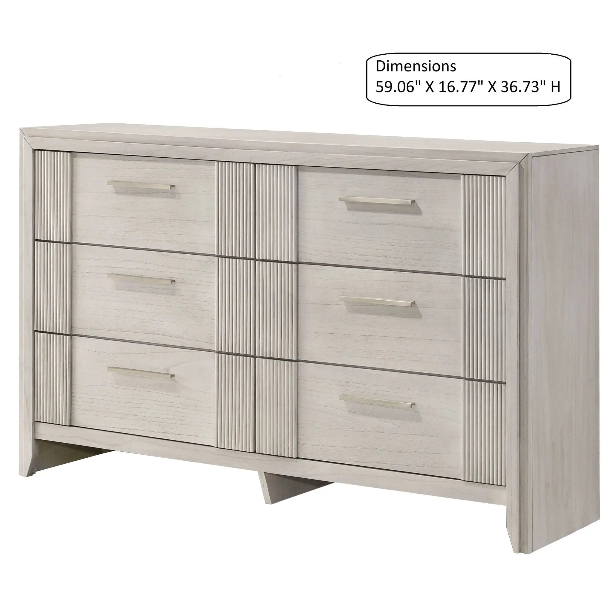 6 Drawer Storage Dresser Furniture - Antique White by HouseOfZazla