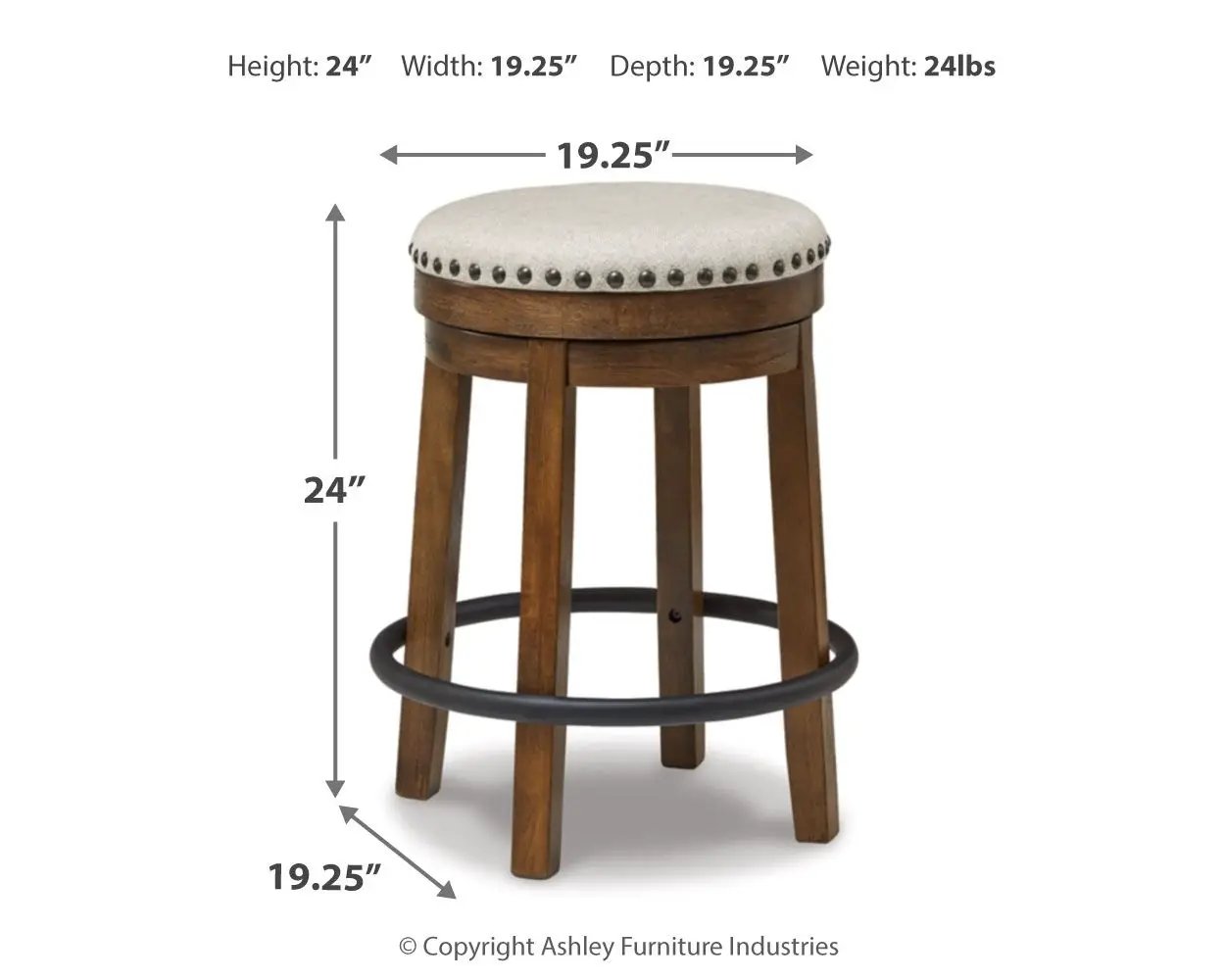 Valebeck - Upholstered Swivel Stool by Unique Piece Furniture