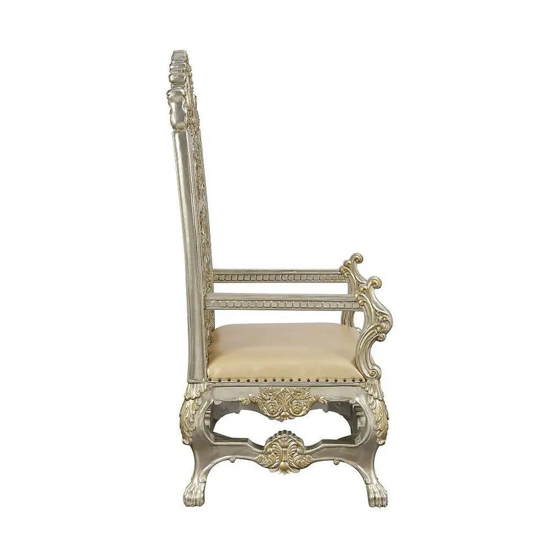 Danae - Arm Chair (Set of 2) - Synthetic Leather , Champagne & Gold by Unique Piece Furniture