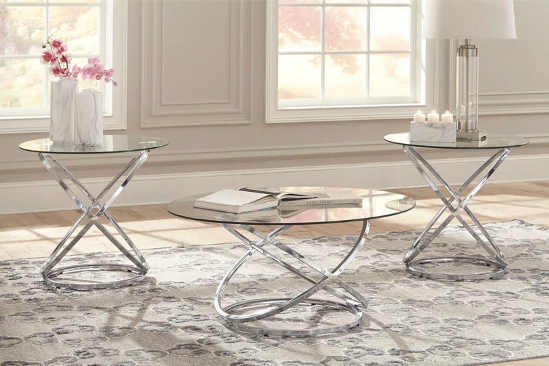 Hollynyx - Occasional Table Set (Set of 3) - Chrome Finish by Unique Piece Furniture