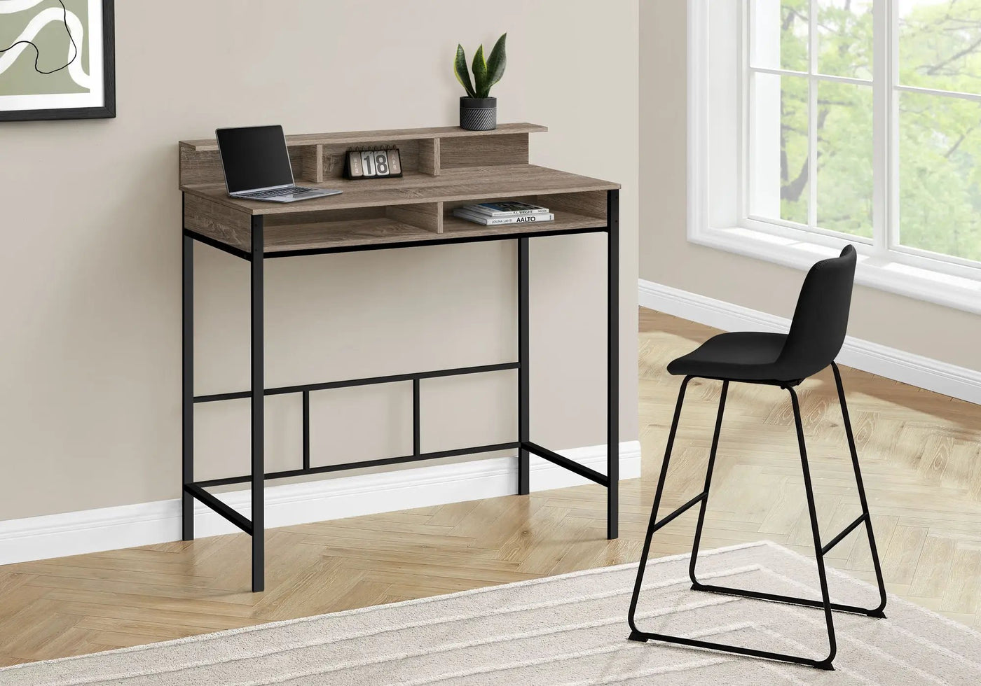 Computer Desk for Home Office with Standing Storage Shelves by HouseOfZazla