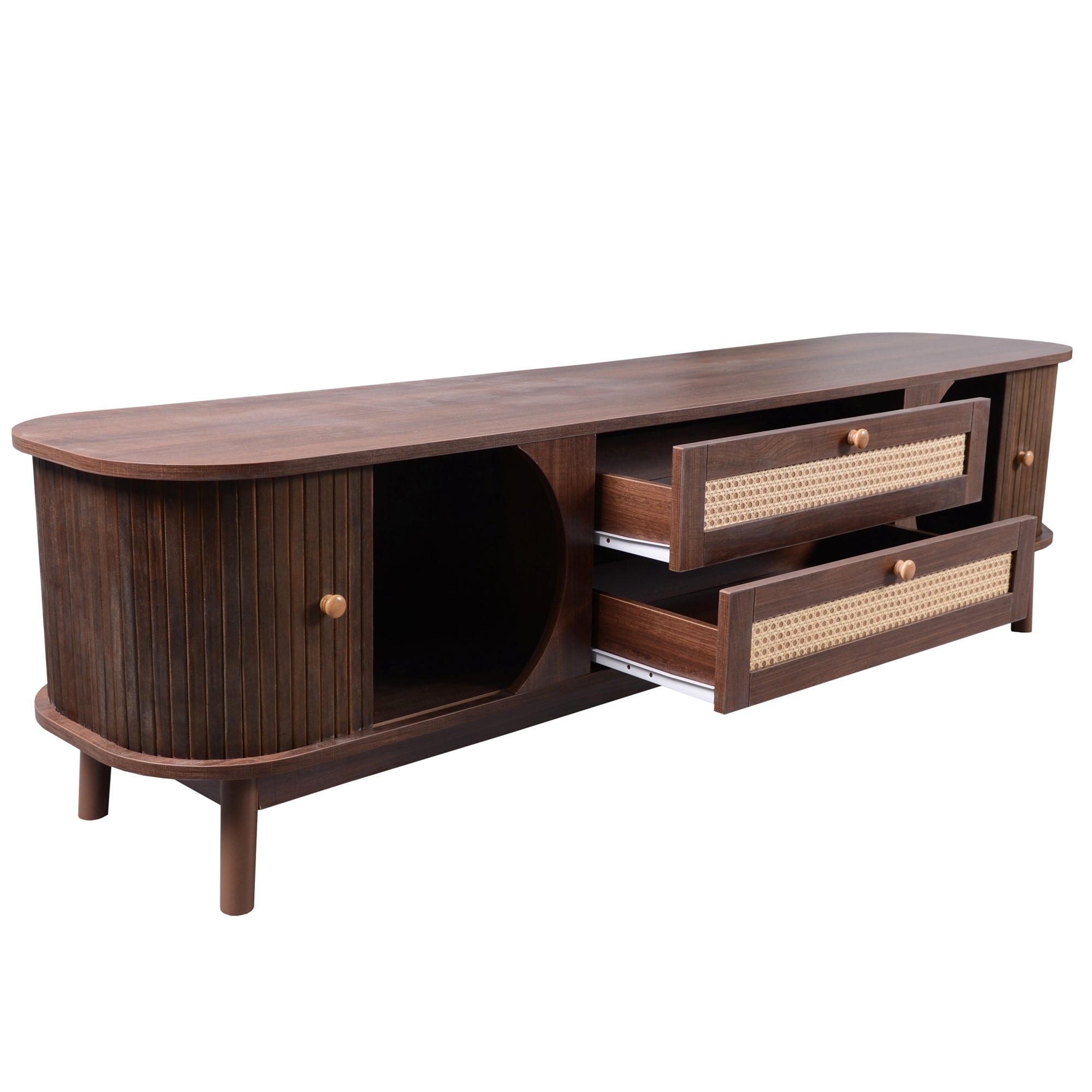 Modern Farmhouse Rattan TV Stand by BLAKHOM