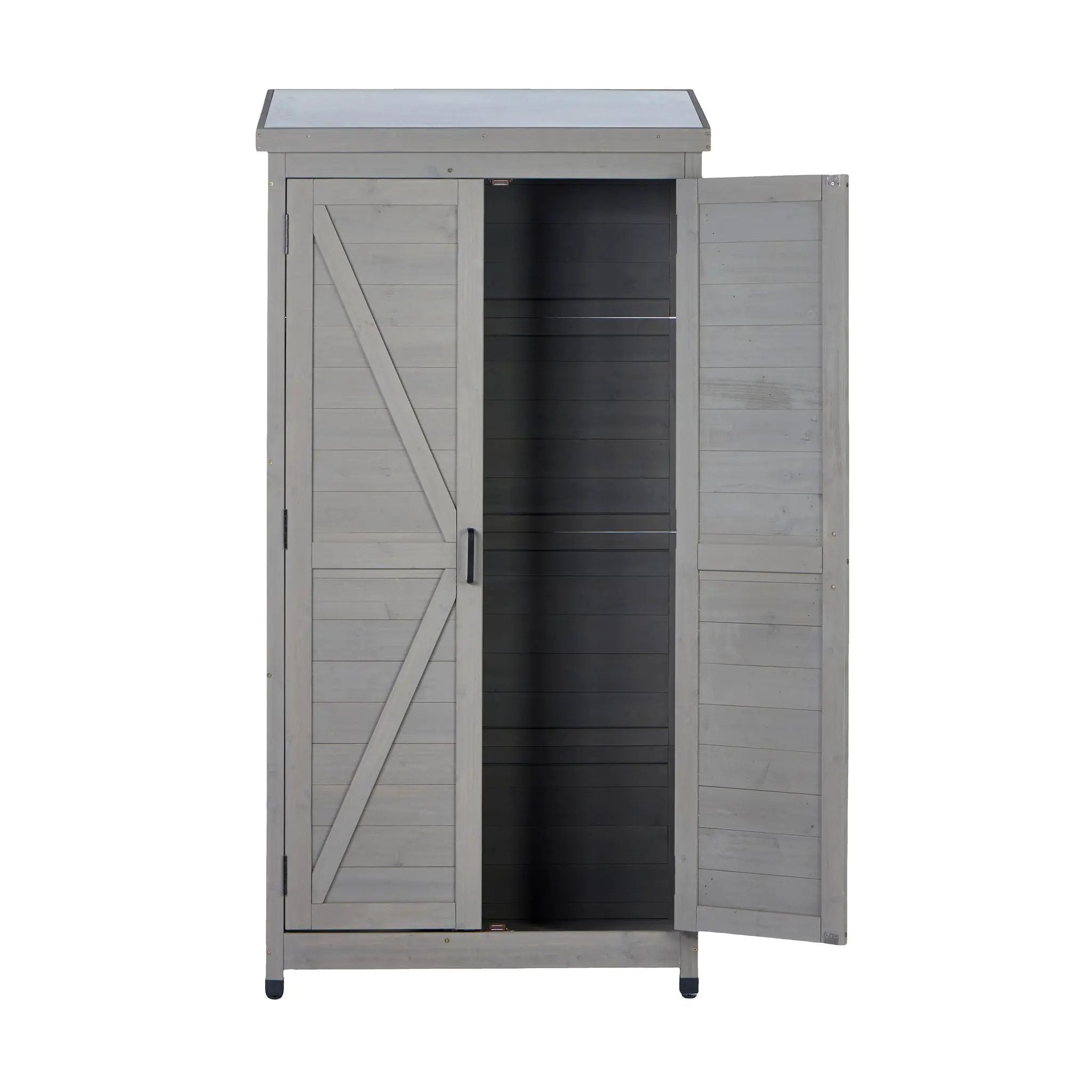 Outdoor Storage Shed With Vertical Tool Cabinet For Backyard by HouseOfZazla
