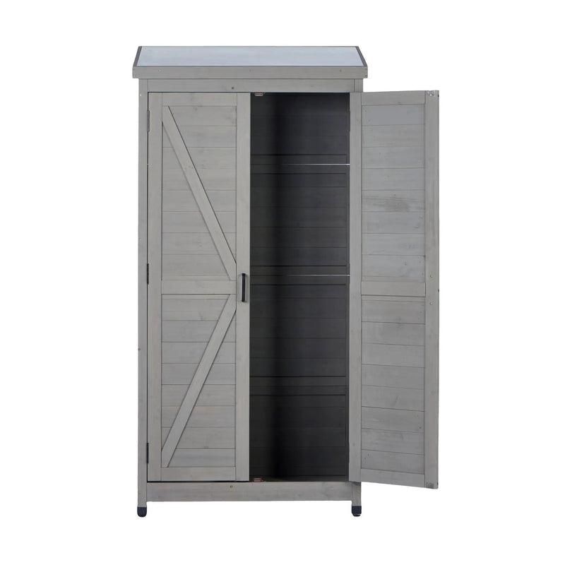 Outdoor Storage Shed With Vertical Tool Cabinet For Backyard by HouseOfZazla