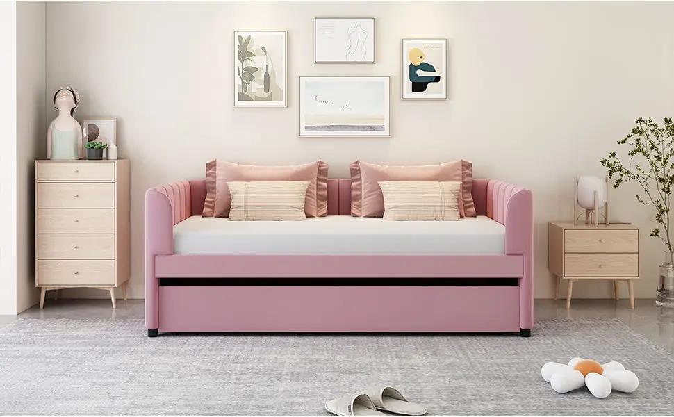 Upholstered Daybed With Ergonomic Design Backrest by HouseOfZazla