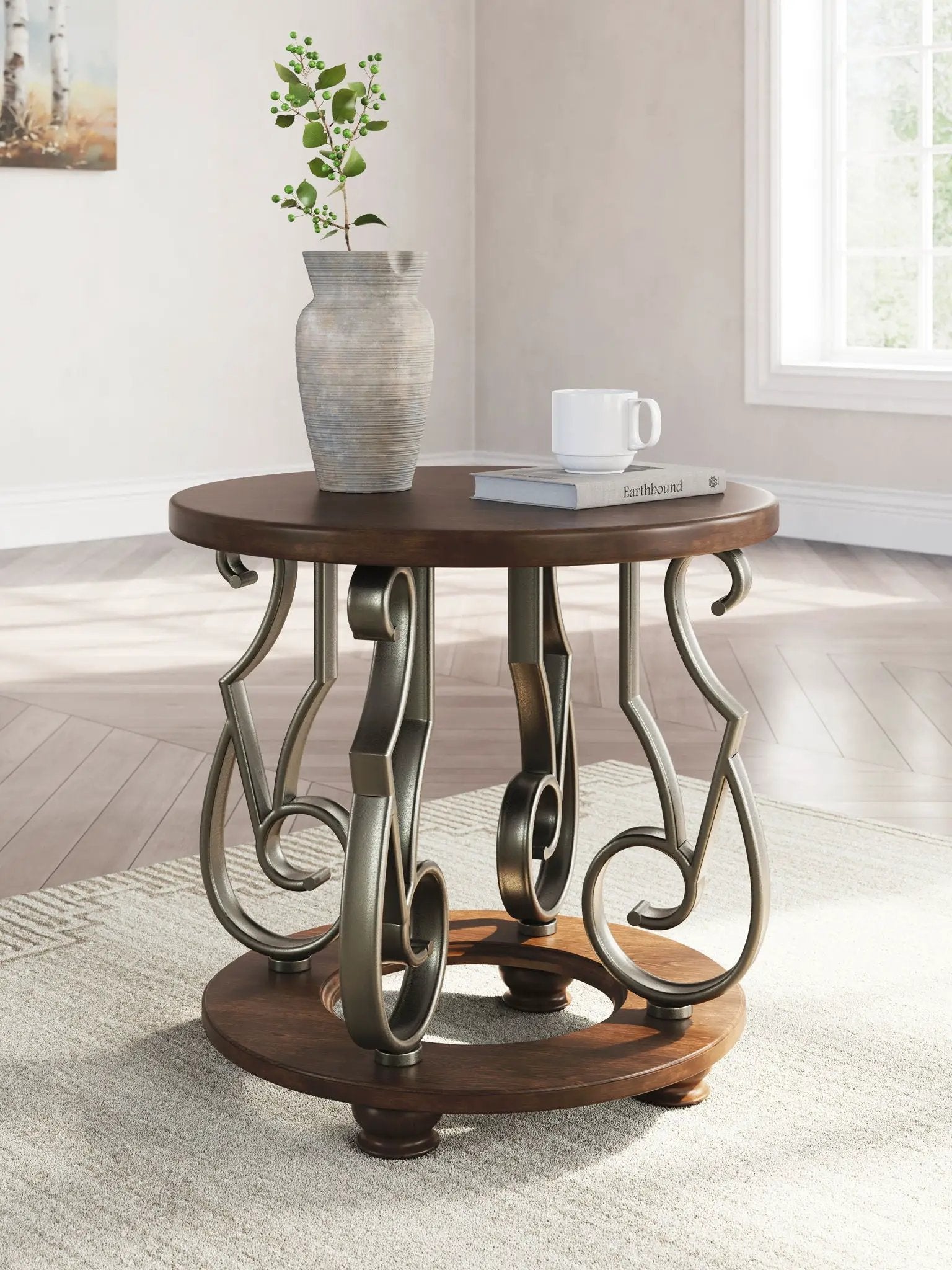 Frallyn - Round End Table - Dark Brown by Unique Piece Furniture