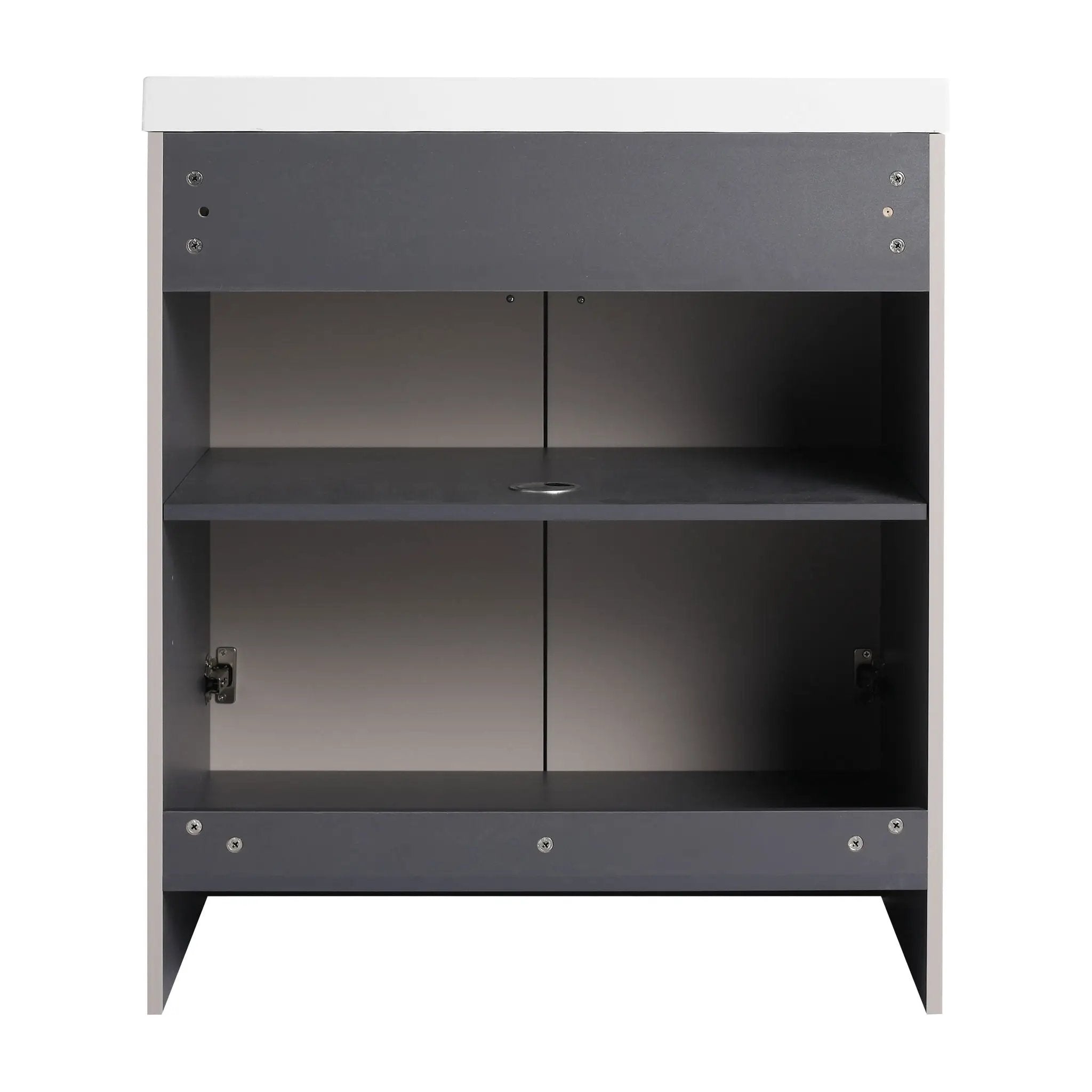 Contemporary Freestanding Bathroom Vanity With Resin Sink & Soft-Close Cabinet Doors by HouseOfZazla
