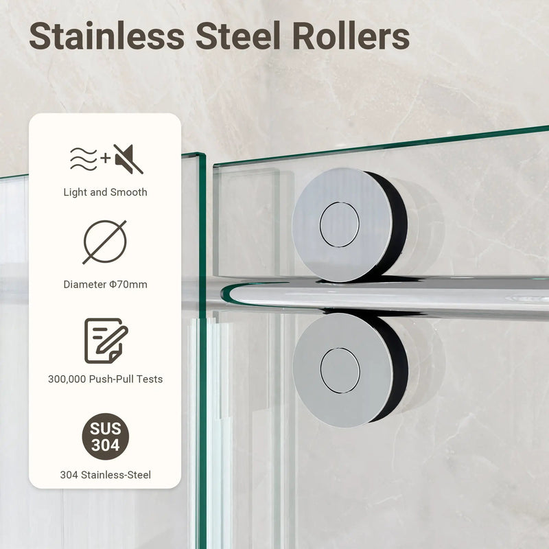 44"-48"W x 76"H Frameless Single Sliding Shower Door by HouseOfZazla
