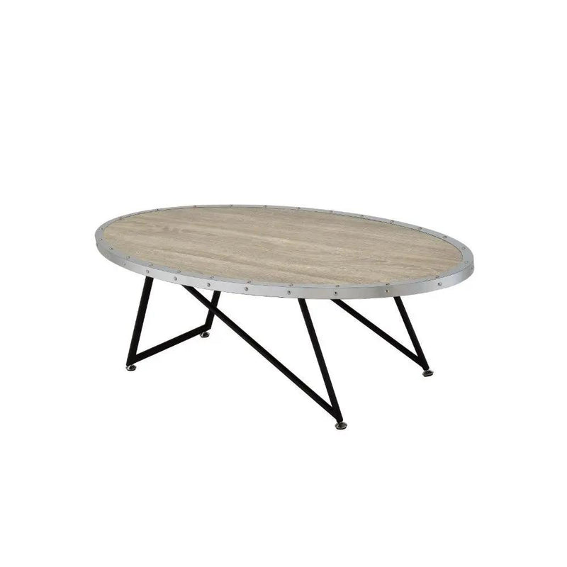 Allis - Coffee Table - Weathered Gray Oak & Metal by Unique Piece Furniture
