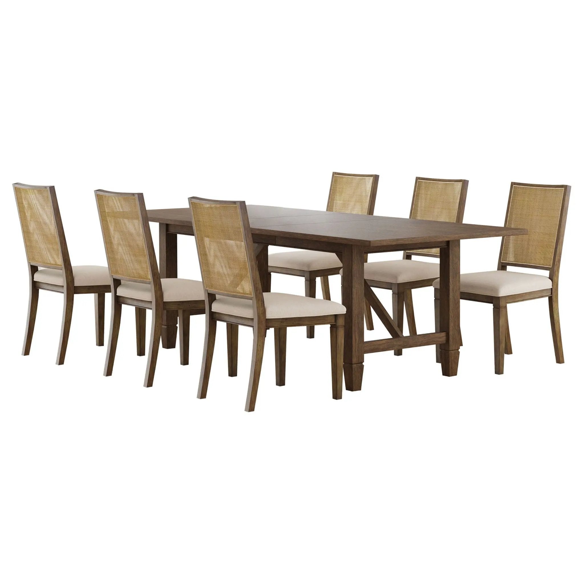Matisse 7-piece Rectangular Dining Table Set Light Brown by Unique Piece Furniture