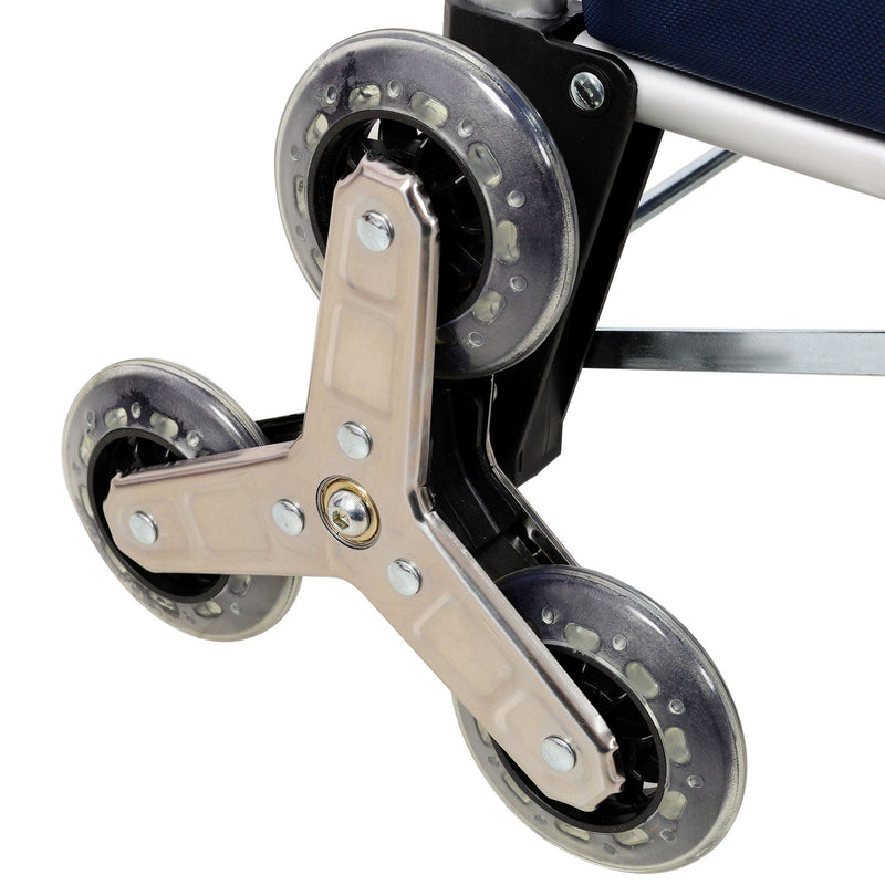 Foldable Shopping Stair Trolley With Triangular Wheels And Removable Waterproof Bag - Black by HouseOfZazla