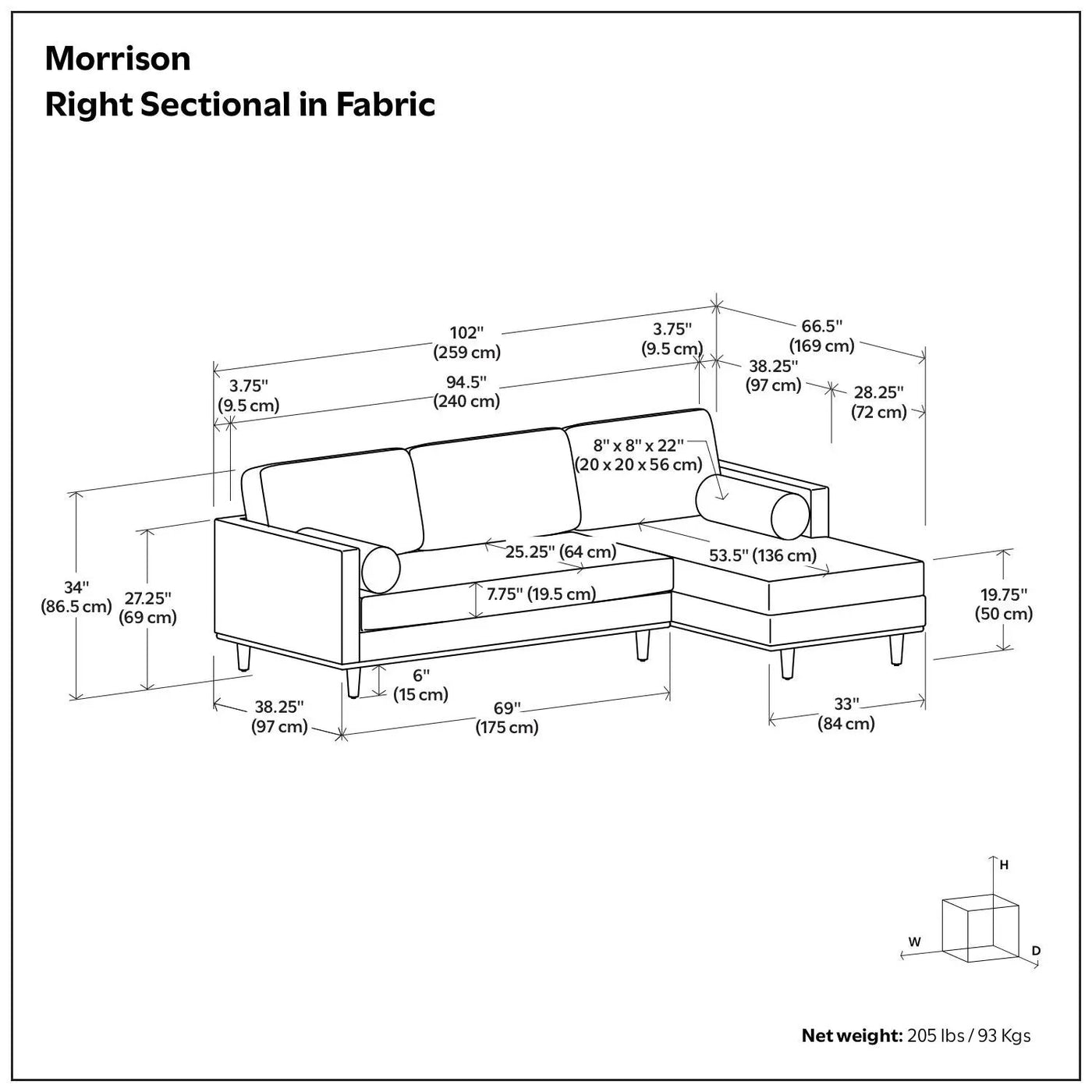 Morrison - Upholstered Sectional Sofa by Unique Piece Furniture