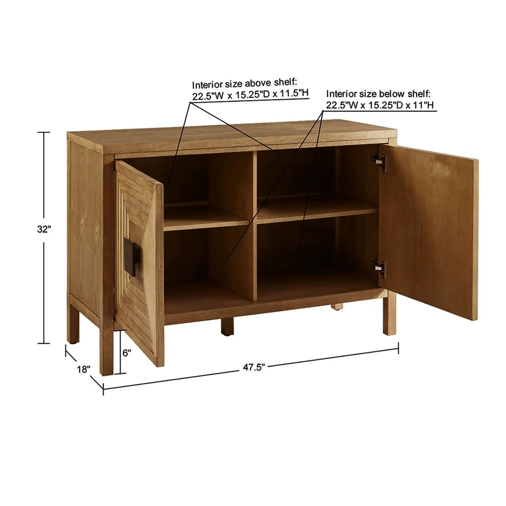 Accent Cabinet With Adjustable Shelves - Natural by Unique Piece Furniture