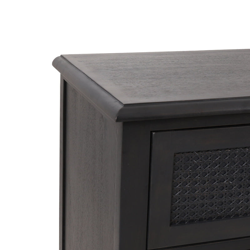 Newell Cane 3 Drawer Dresser - Dark Gray by HouseOfZazla
