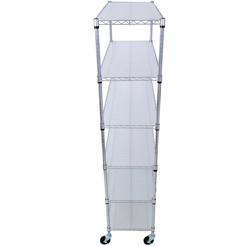 6 Tier 6000Lbs Capacity Nsf Metal Shelf Wire Shelving Unit, Heavy Duty Adjustable Storage Rack With Wheels & Shelf Liners For Commercial Grade Utility Steel Storage Rack by Unique Piece Furniture