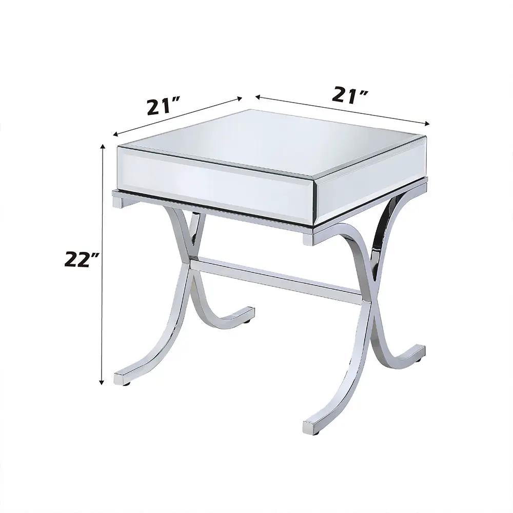 Yuri - End Table - Mirrored & Chrome by Unique Piece Furniture