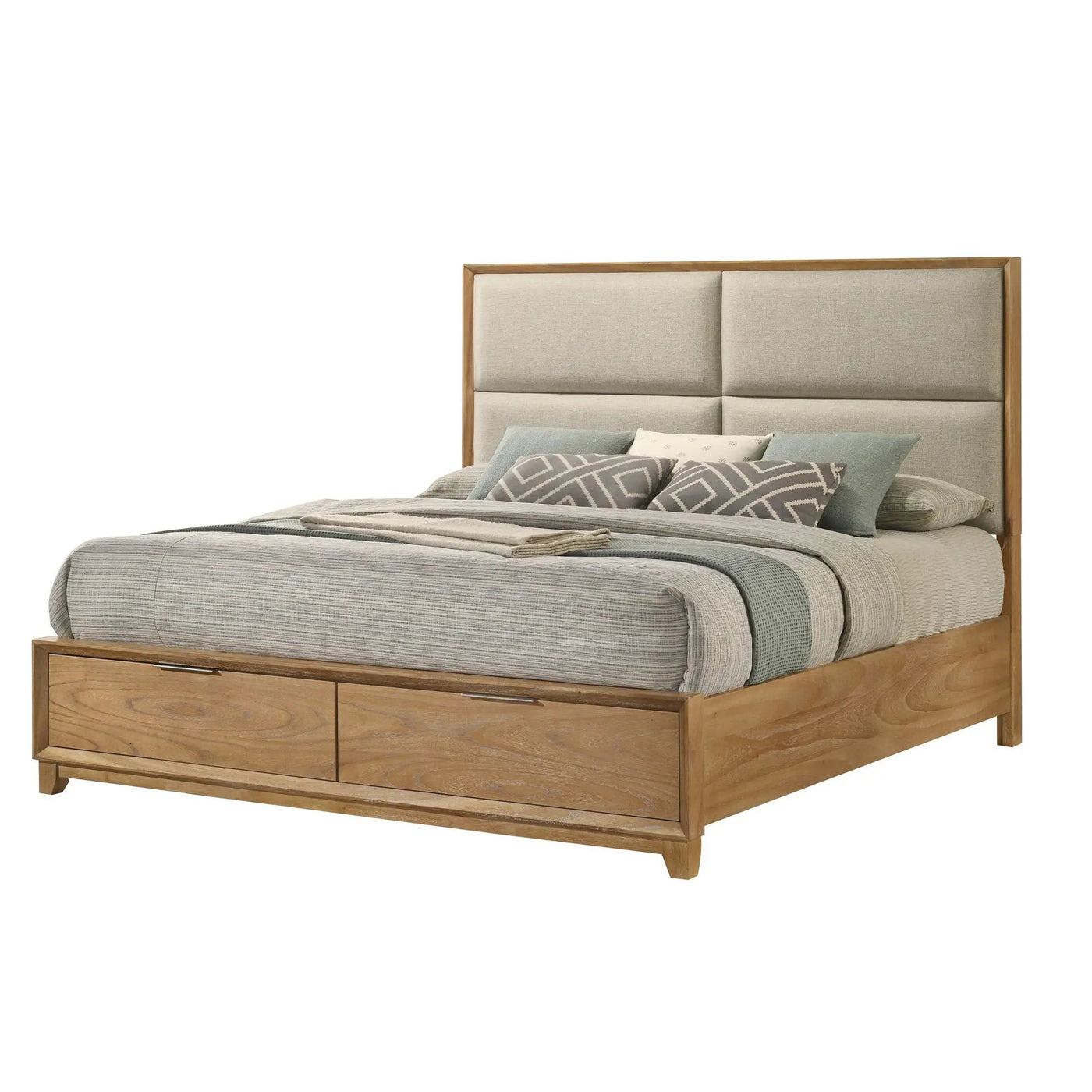 Contemporary Storage Platform Bed With Ultra Plush Headboard by HouseOfZazla