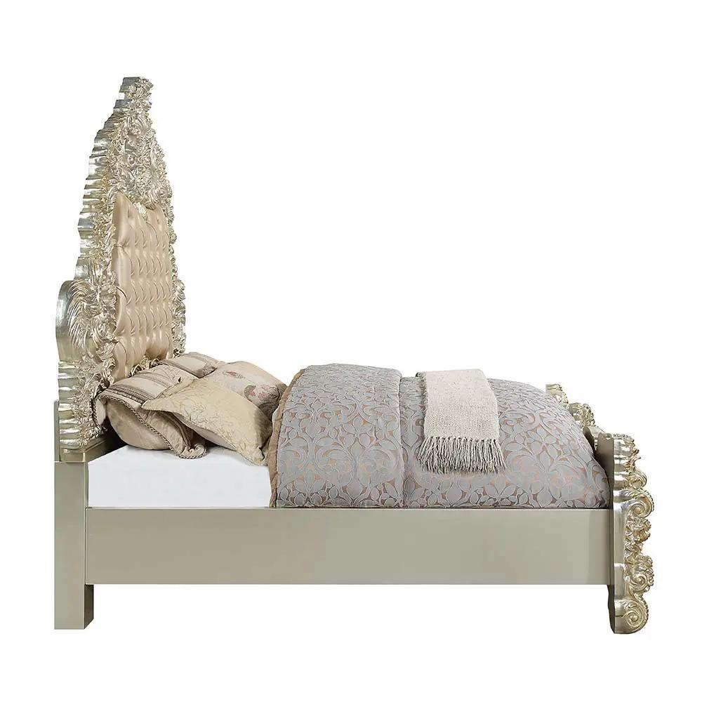 Sorina - Eastern King Bed - Synthetic Leather & Antique Gold by Unique Piece Furniture