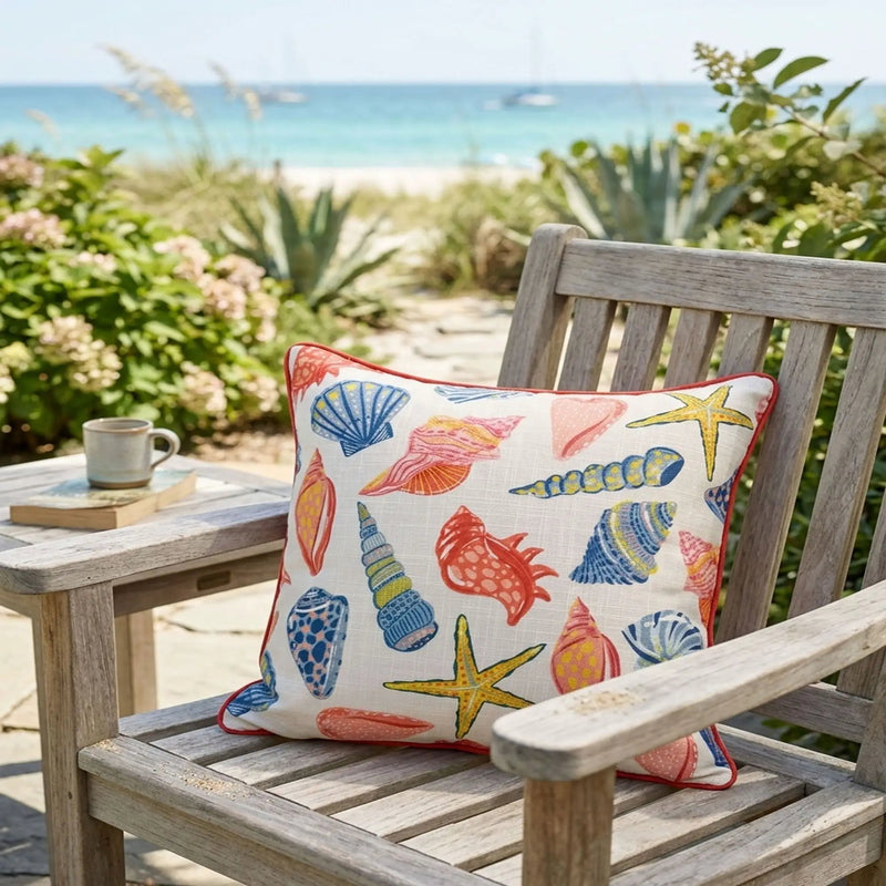Square Coral Outdoor Pillows (Set of 2) - Multi by Unique Piece Furniture