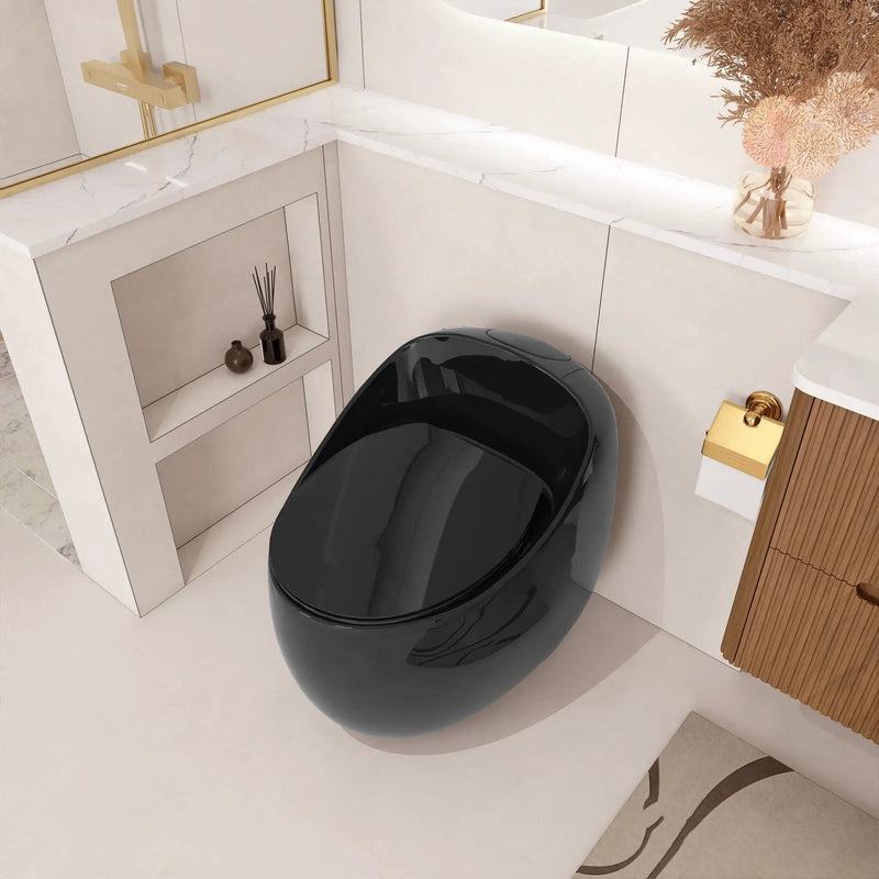 Modern Egg Shape Toilet 1.28 Gpf Single Flush Ceramic by HouseOfZazla