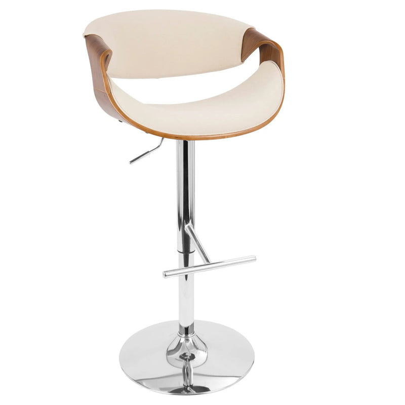 Curvo - Mid Century Modern Adjustable Barstool With Swivel With Straight T Footrest by HouseOfZazla