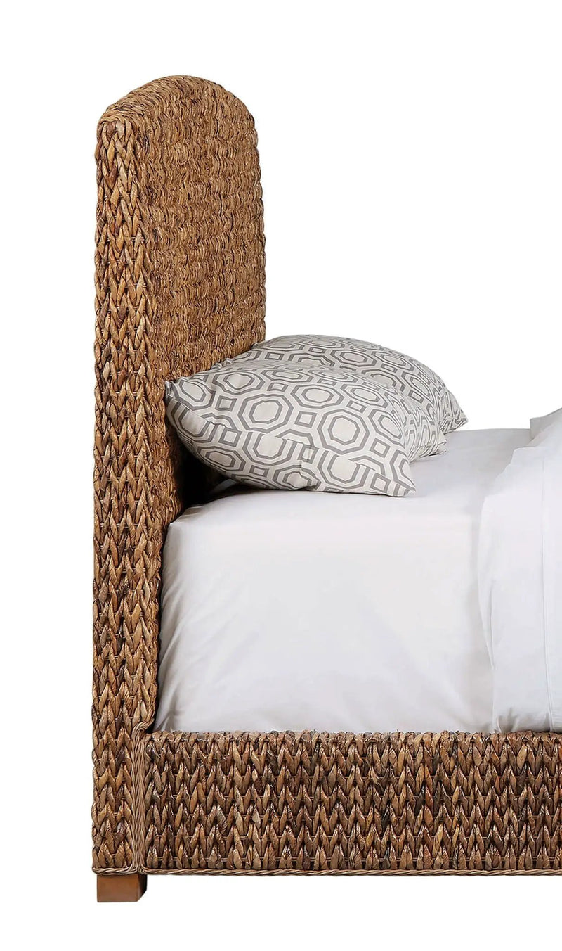 Laughton Banana Leaf California King Panel Bed Amber by Unique Piece Furniture