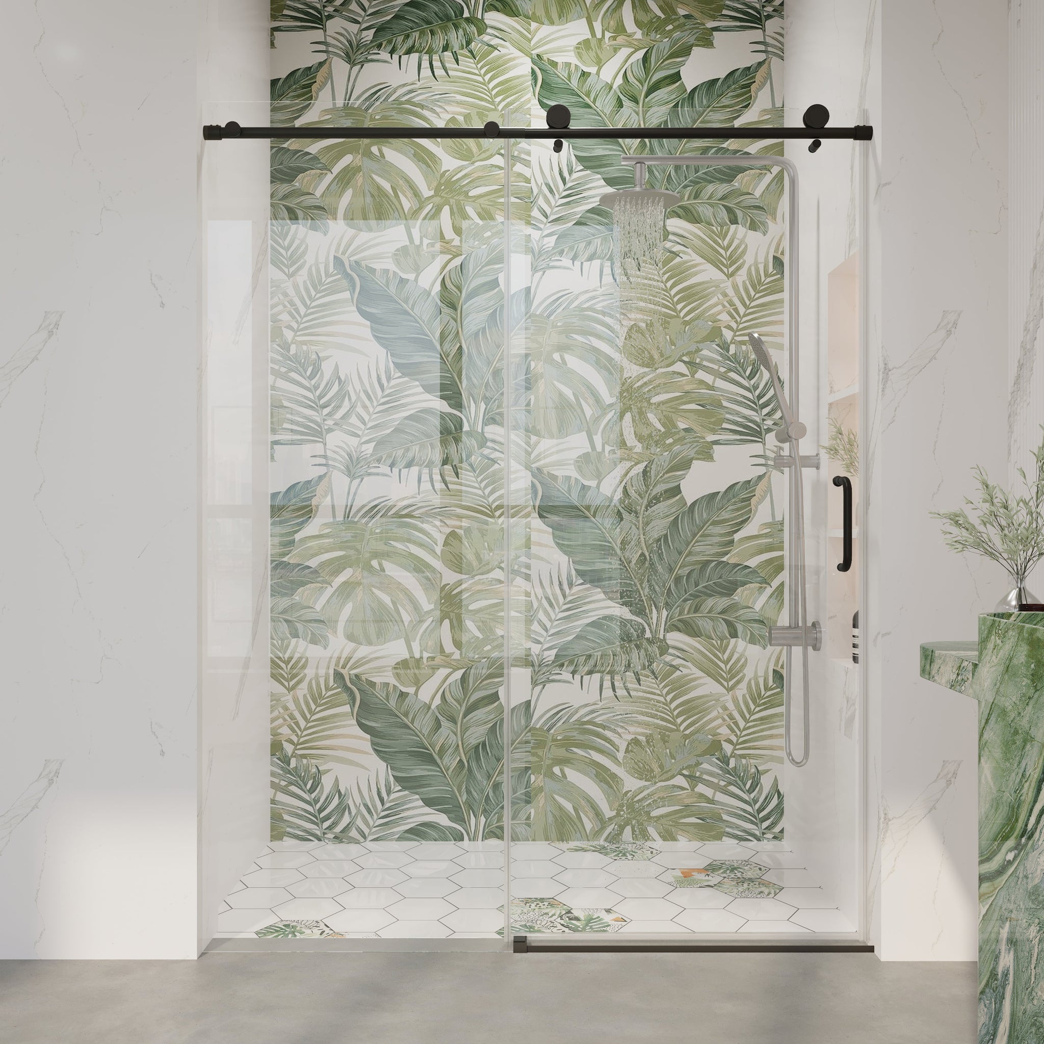 56" - 60" W x 76" H Single Sliding Frameless Shower Door by HouseOfZazla