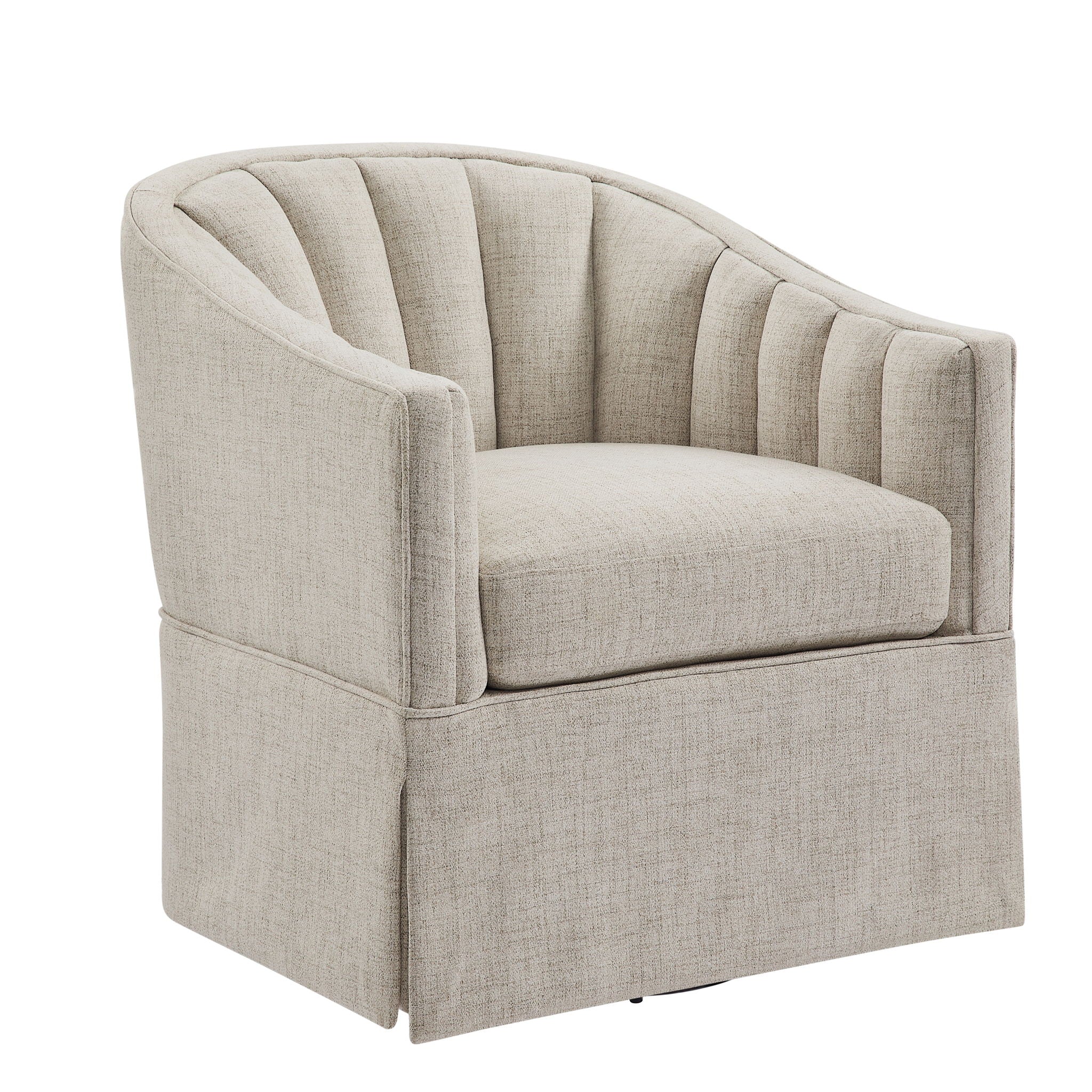 Solitude - Skirted Swivel Accent Chair With Hemp Like by HouseOfZazla
