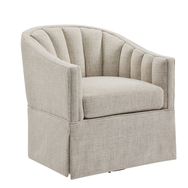 Solitude - Skirted Swivel Accent Chair With Hemp Like by HouseOfZazla