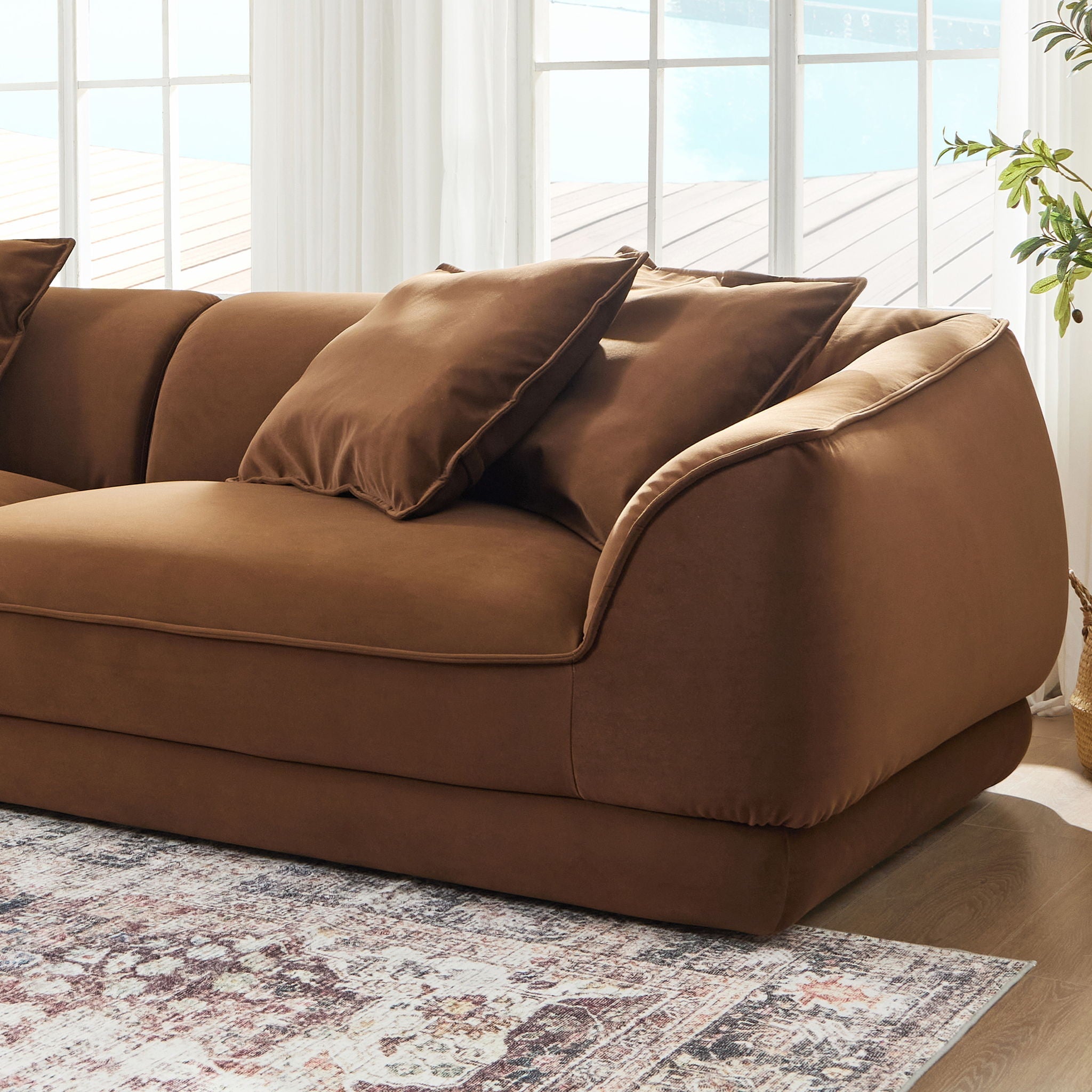Nordic Modern Sofa With Removable Pillowcase, High Density Sponge Filling, 4 Throw Pillows by HouseOfZazla
