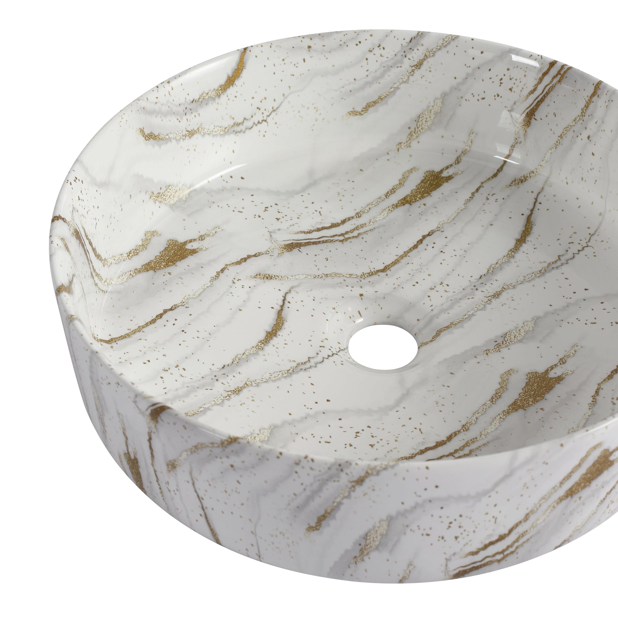 Ceramic Round Above Counter Bathroom Sink Art Basin by HouseOfZazla