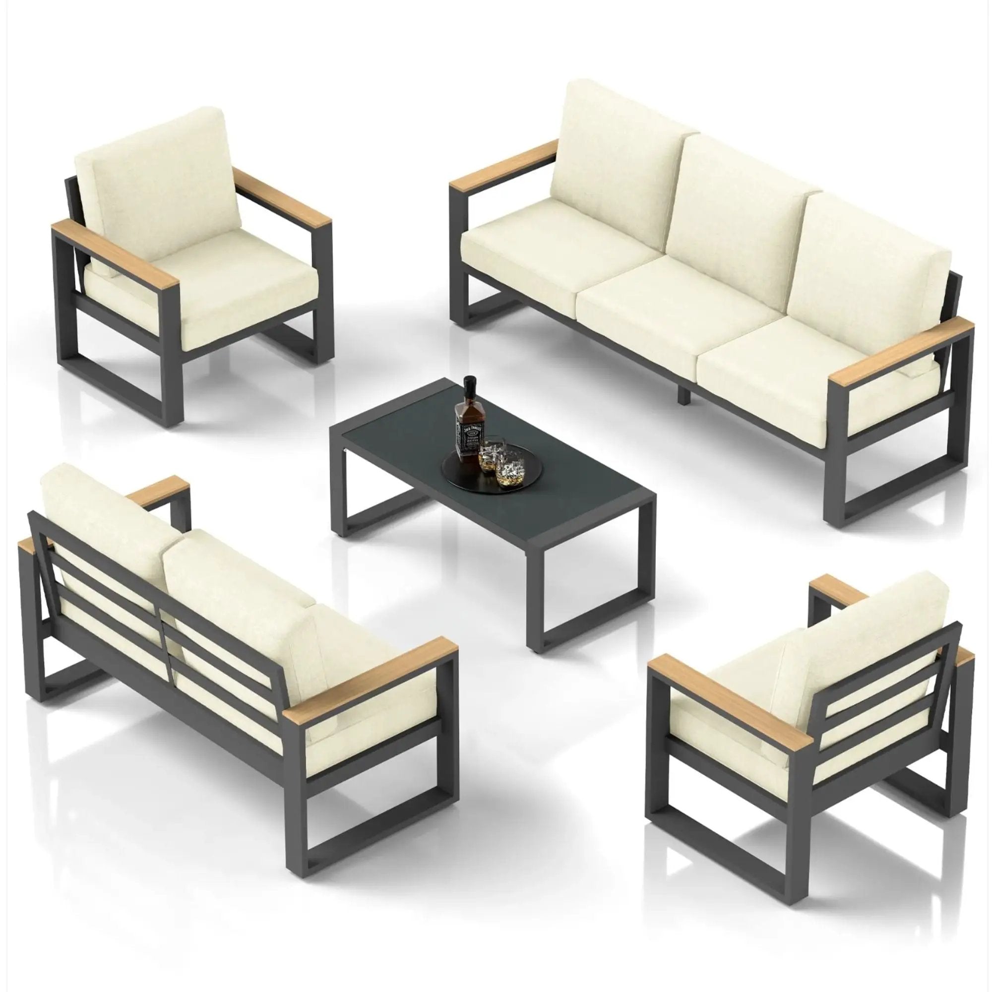 Modern Outdoor Sofa Set With Coffee Table by HouseOfZazla