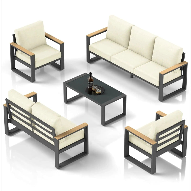 Modern Outdoor Sofa Set With Coffee Table by HouseOfZazla