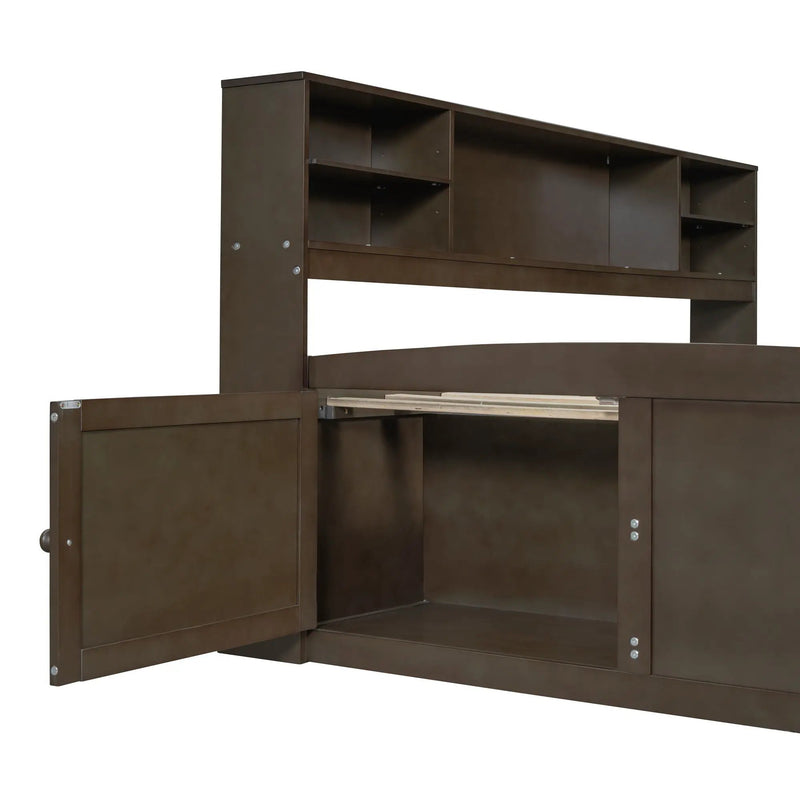 Daybed With 2 Bedside Cabinets, Upper Shelves And 4 Drawers by HouseOfZazla