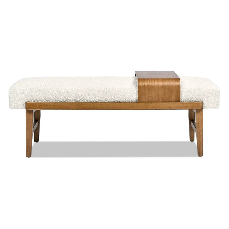 Billie - Modern Telephone Bench With Sliding Shelf - Ivory White by Unique Piece Furniture